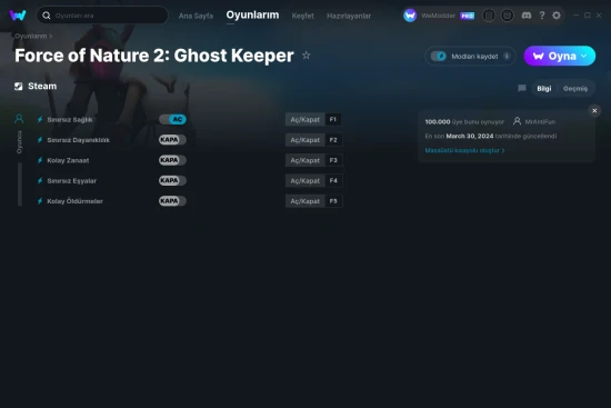 Force of Nature 2: Ghost Keeper hilelerin ekran görüntüsü