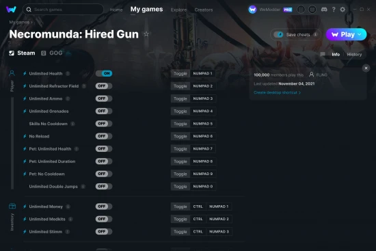 Necromunda: Hired Gun cheats screenshot