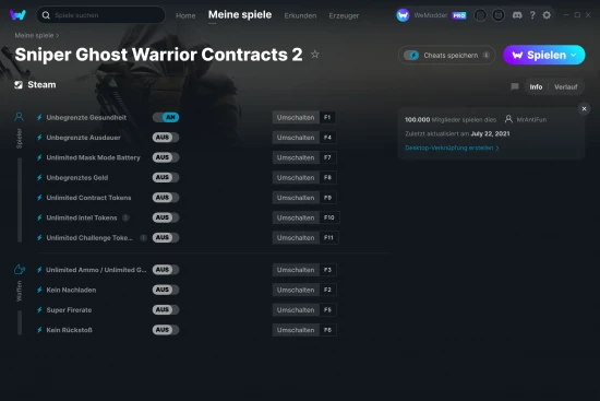 Sniper Ghost Warrior Contracts 2 Cheats Screenshot