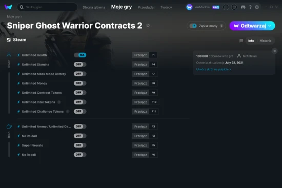 cheaty Sniper Ghost Warrior Contracts 2 zrzut ekranu
