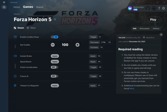 Forza Horizon 5 cheats screenshot
