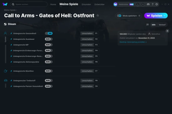 Call to Arms - Gates of Hell: Ostfront Cheats Screenshot