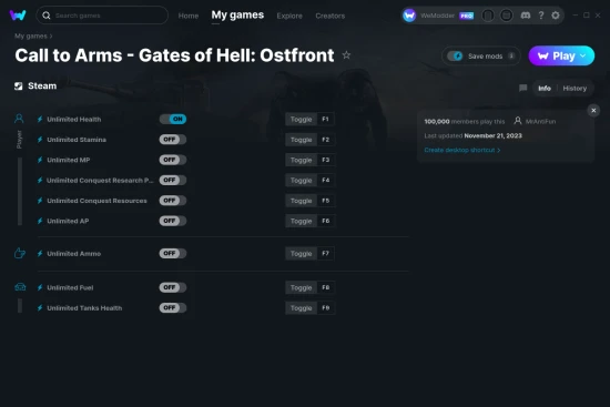Call to Arms - Gates of Hell: Ostfront cheats screenshot