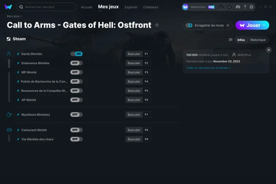 Capture d'écran de triches de Call to Arms - Gates of Hell: Ostfront