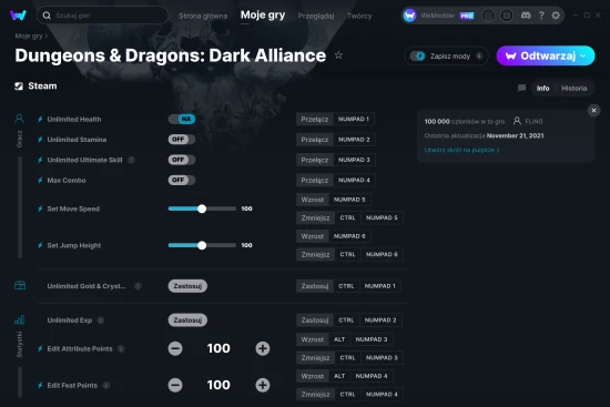 cheaty Dungeons & Dragons: Dark Alliance zrzut ekranu