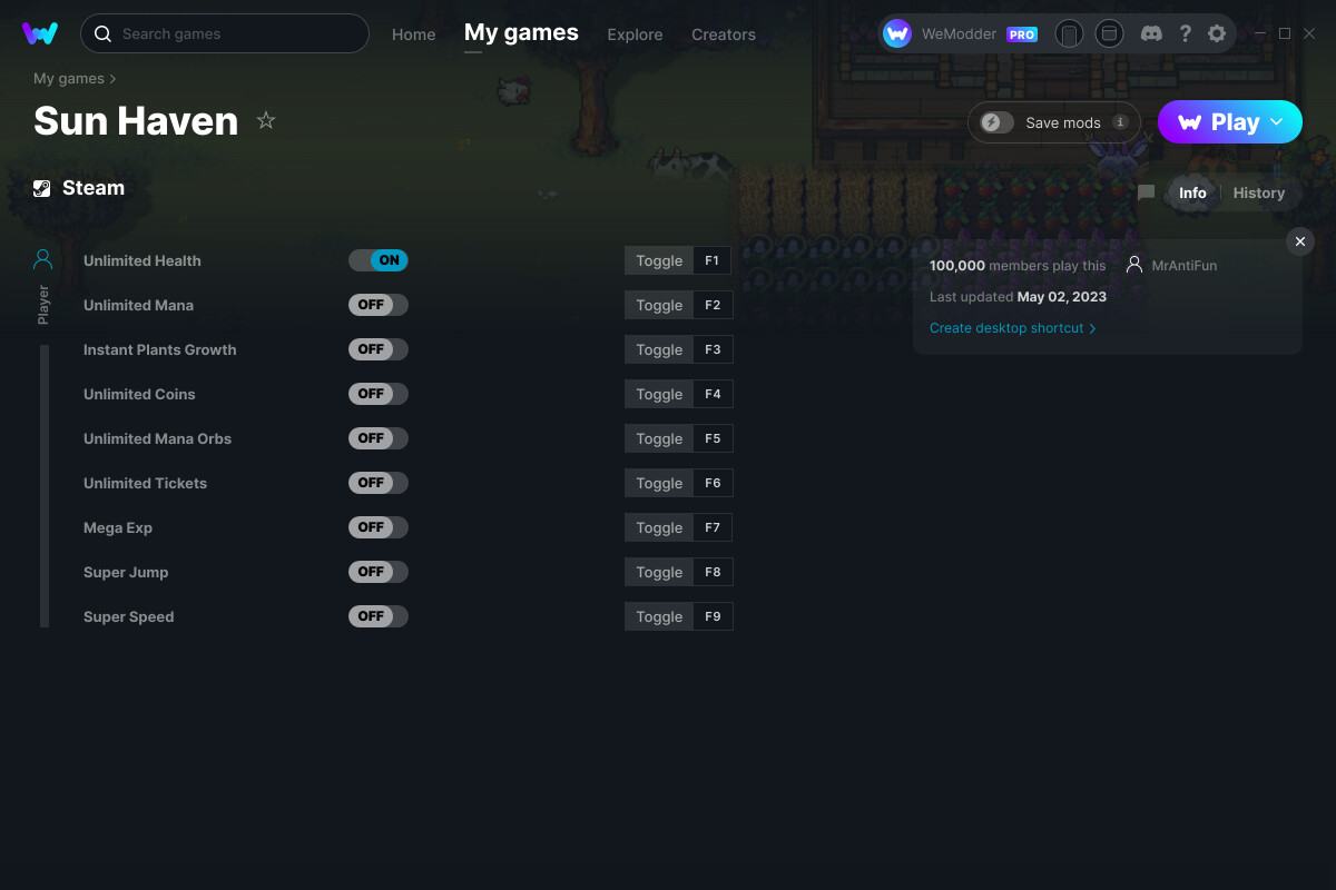 Sun Haven Cheats and Trainer for Steam Trainers WeMod Community