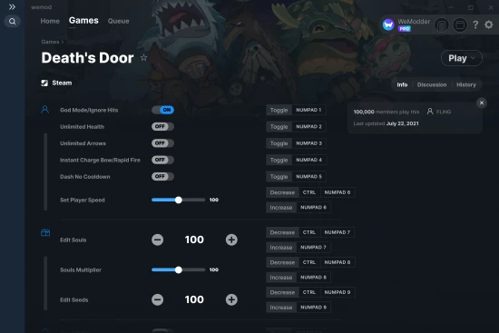 Death's Door cheats screenshot