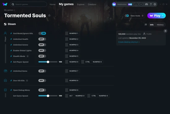 Tormented Souls cheats screenshot