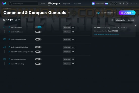 captura de pantalla de las trampas de Command & Conquer: Generals