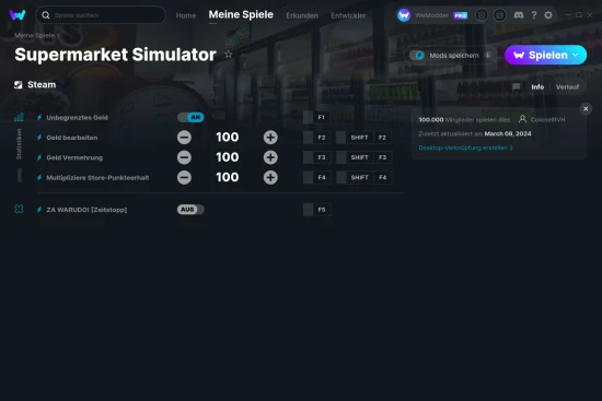 Supermarket Simulator Cheats Screenshot