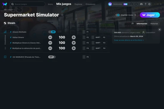 captura de pantalla de las trampas de Supermarket Simulator
