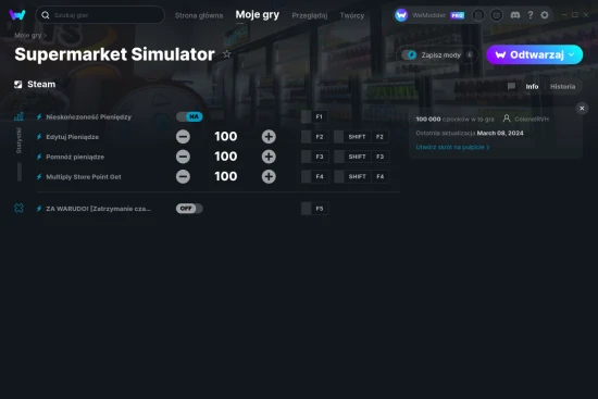 cheaty Supermarket Simulator zrzut ekranu