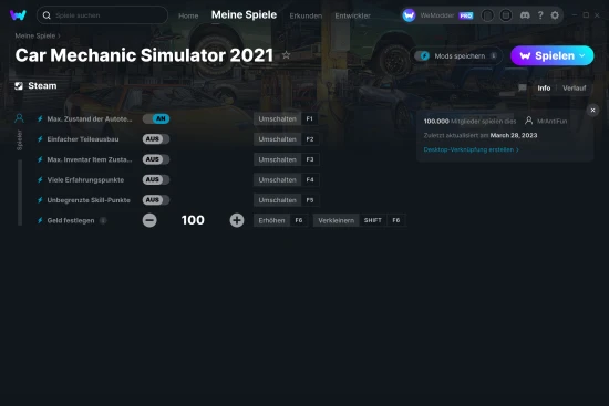 Car Mechanic Simulator 2021 Cheats Screenshot