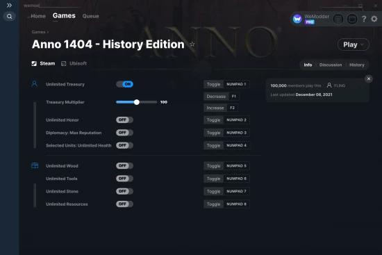 Anno 1404 - History Edition cheats screenshot