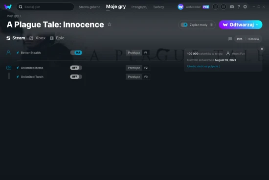 cheaty A Plague Tale: Innocence zrzut ekranu