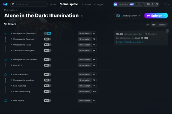 Alone in the Dark: Illumination Cheats Screenshot