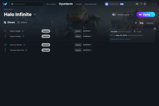 Halo Infinite hilelerin ekran görüntüsü