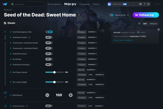 cheaty Seed of the Dead: Sweet Home zrzut ekranu