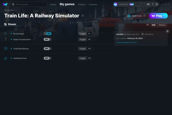 Train Life: A Railway Simulator cheats screenshot