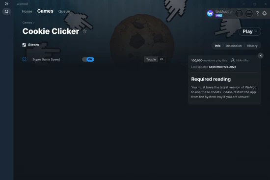 Cookie Clicker cheats screenshot