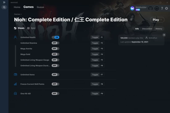 Nioh: Complete Edition / 仁王 Complete Edition cheats screenshot
