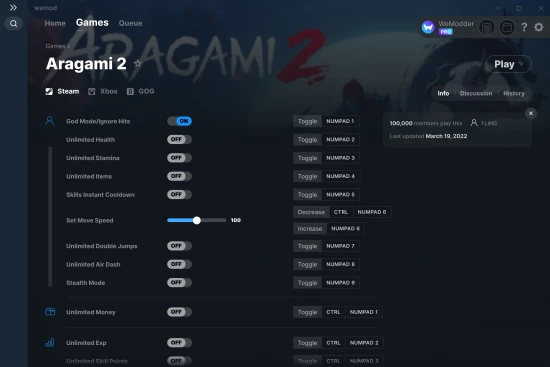 Aragami 2 cheats screenshot