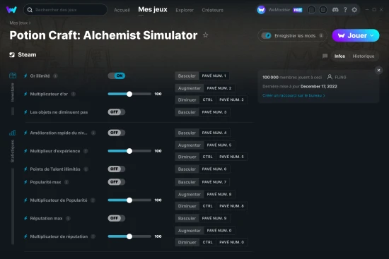 Capture d'écran de triches de Potion Craft: Alchemist Simulator