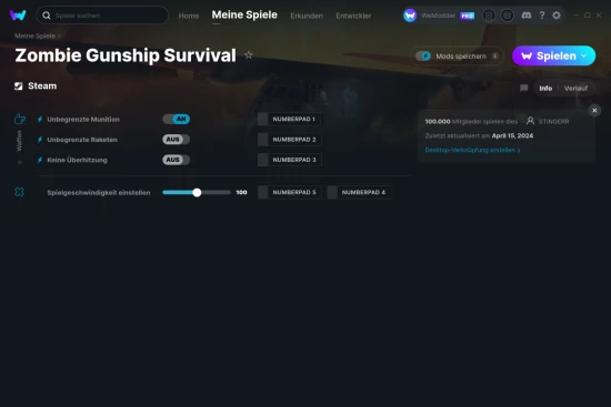 Zombie Gunship Survival Cheats Screenshot