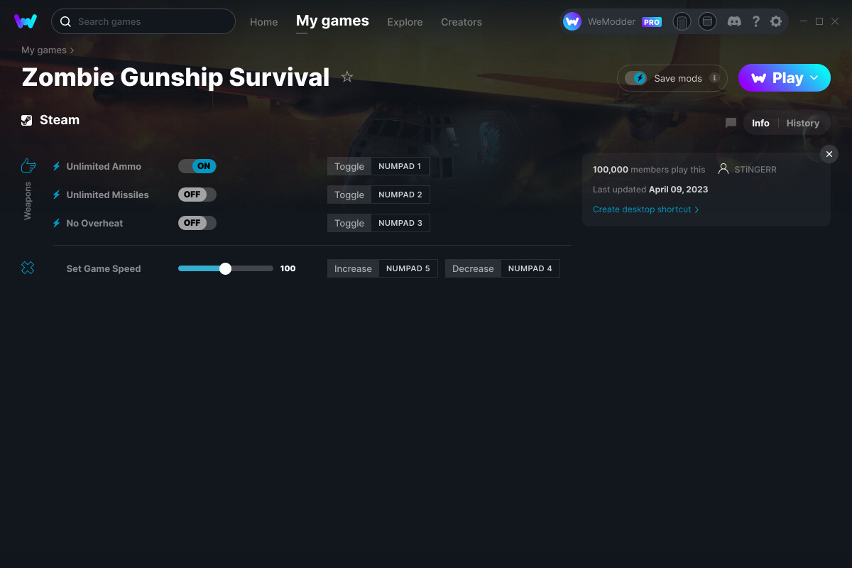 Zombie Gunship Survival Cheats and Trainer for Steam Trainers WeMod