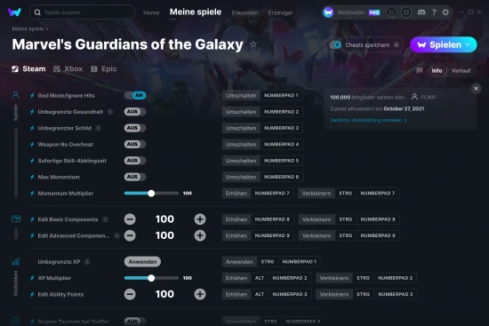 Marvel's Guardians of the Galaxy Cheats Screenshot