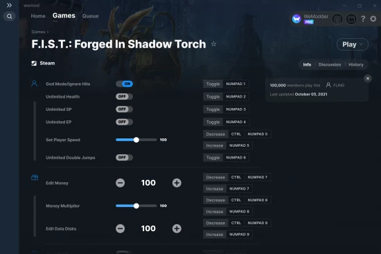 F.I.S.T.: Forged In Shadow Torch cheats screenshot