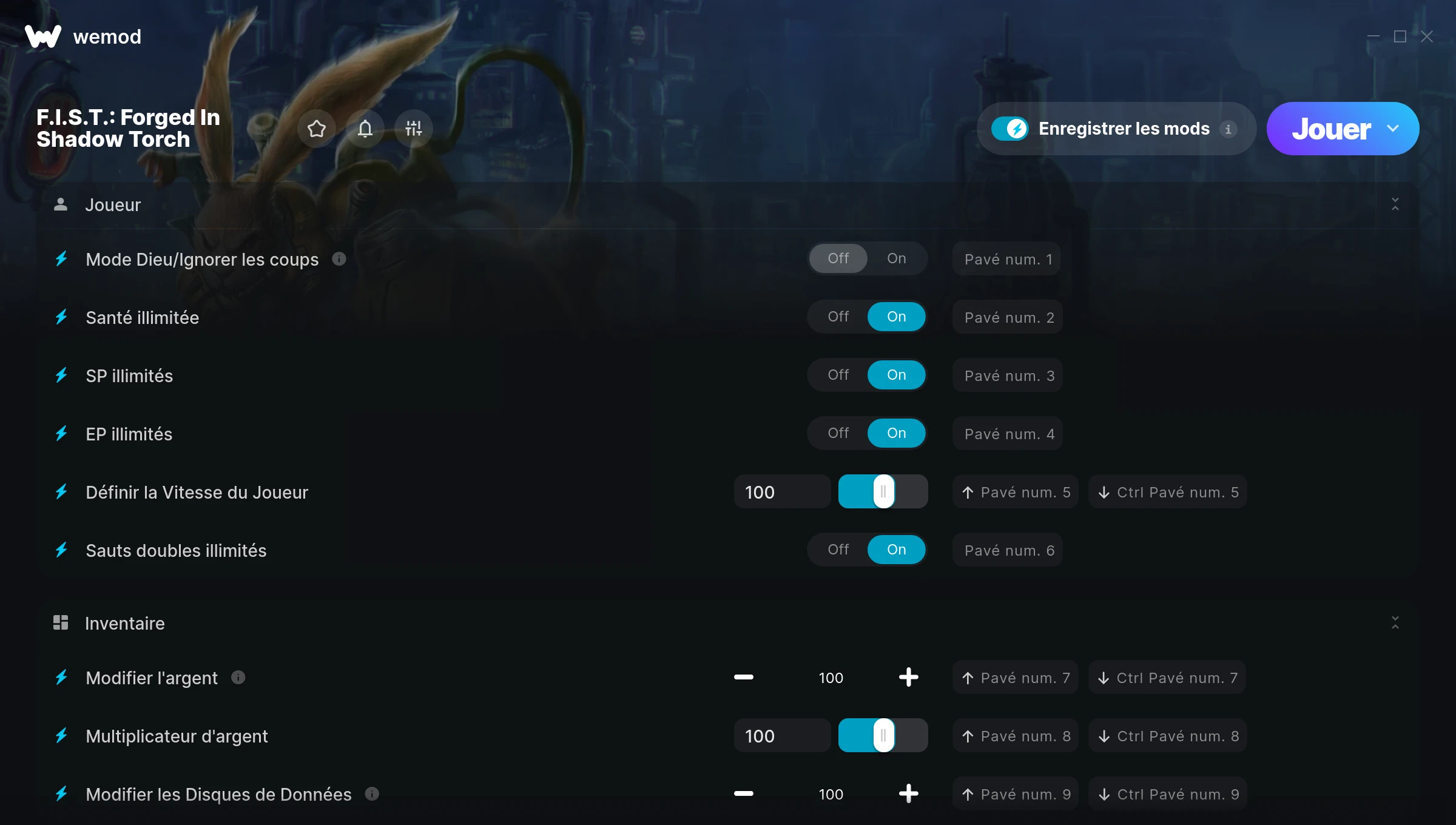 Capture d’écran des cheats pour F.I.S.T.: Forged In Shadow Torch