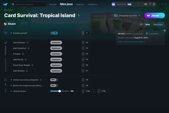 Capture d'écran de triches de Card Survival: Tropical Island