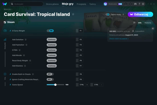 cheaty Card Survival: Tropical Island zrzut ekranu