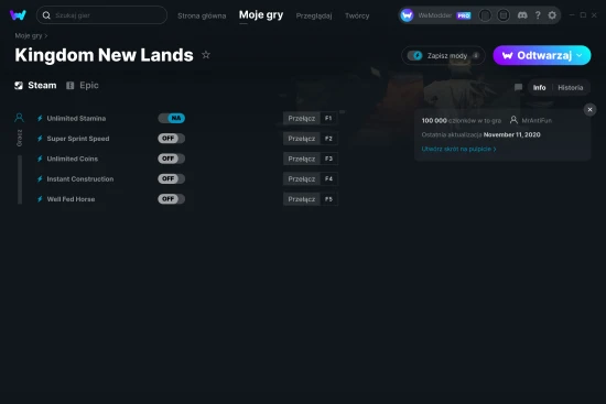 cheaty Kingdom New Lands zrzut ekranu