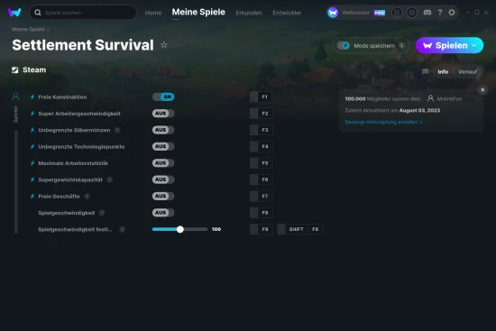 Settlement Survival Cheats Screenshot