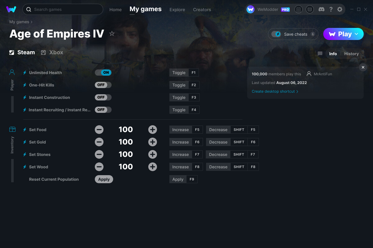 Age of Empires IV Cheats and Trainer for Steam Trainers WeMod Community