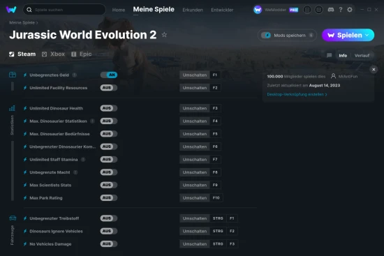 Jurassic World Evolution 2 Cheats Screenshot