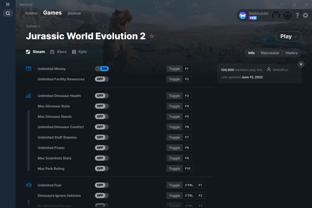 Jurassic World Evolution 2 Cheats and Trainer for Steam Trainers WeMod Community