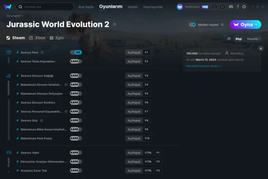 Jurassic World Evolution 2 hilelerin ekran görüntüsü