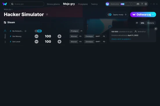 cheaty Hacker Simulator zrzut ekranu