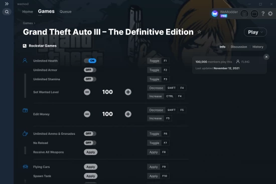 Grand Theft Auto III – The Definitive Edition cheats screenshot