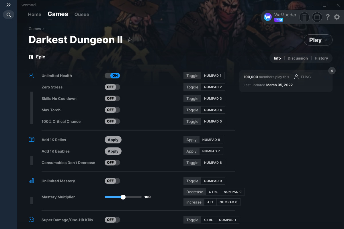 Darkest Dungeon II Cheats and Trainer for Epic Games Trainers WeMod