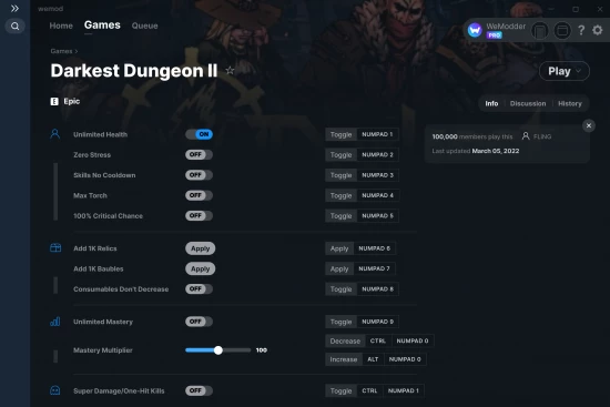 Darkest Dungeon II cheats screenshot