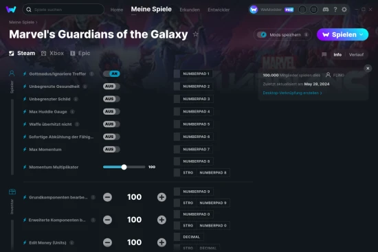 Marvel's Guardians of the Galaxy Cheats Screenshot