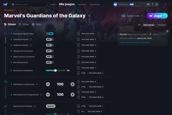 captura de pantalla de las trampas de Marvel's Guardians of the Galaxy