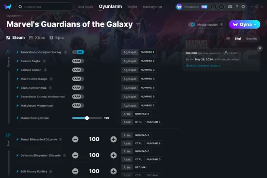 Marvel's Guardians of the Galaxy hilelerin ekran görüntüsü