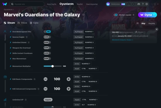 Marvel's Guardians of the Galaxy hilelerin ekran görüntüsü