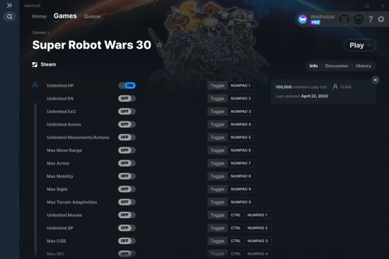 Super Robot Wars 30 cheats screenshot