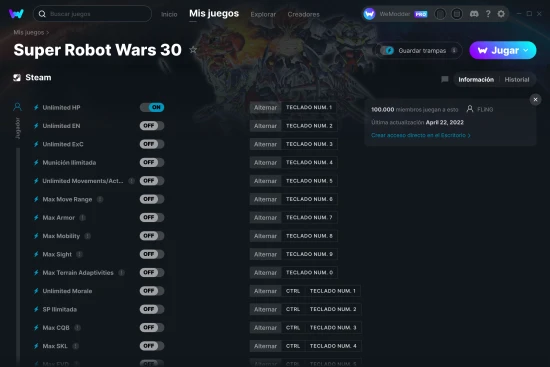 captura de pantalla de las trampas de Super Robot Wars 30
